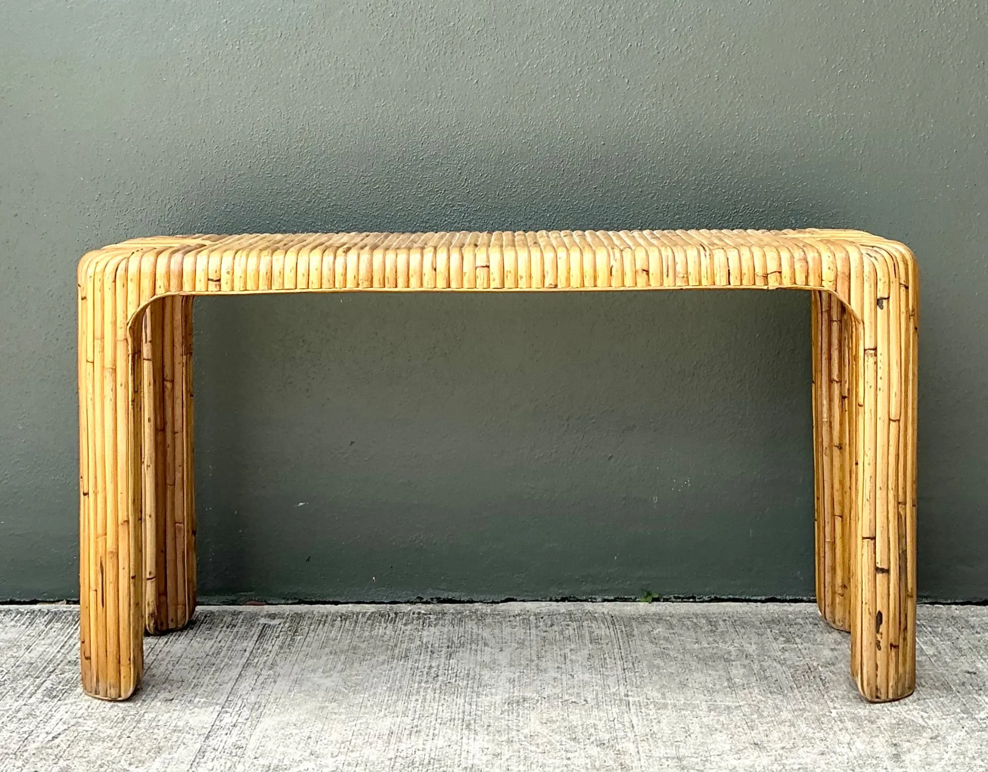 Vintage Rattan Waterfall Console Table — additional photo 6