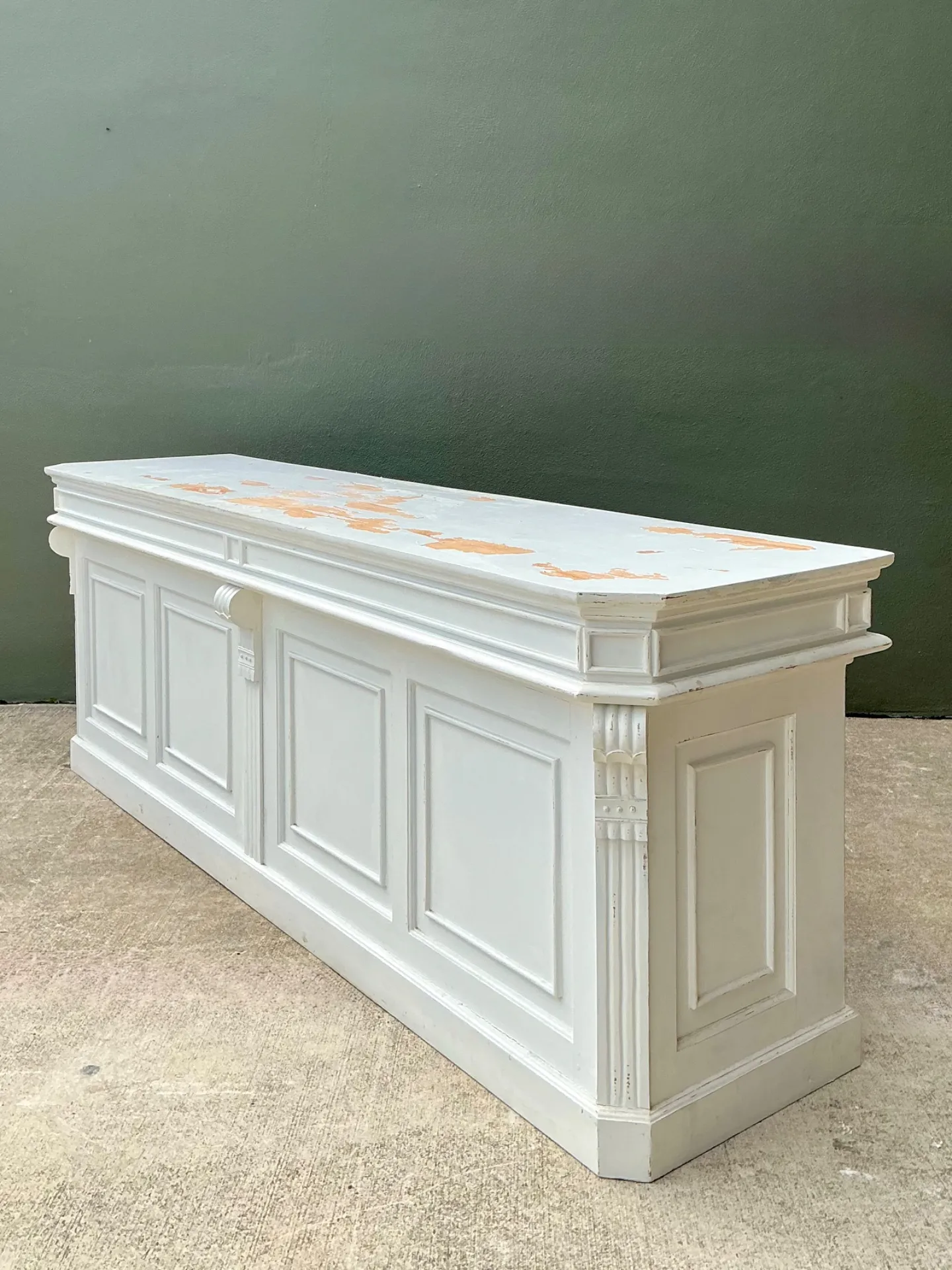 Vintage Architectural Distressed Wood Display Counter — additional photo 4