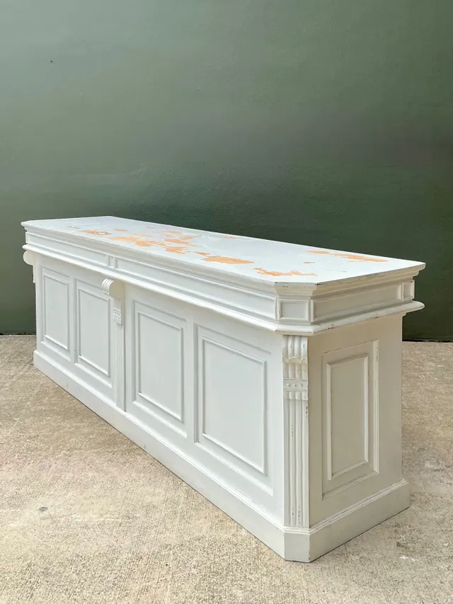 Vintage Architectural Distressed Wood Display Counter — additional photo 4