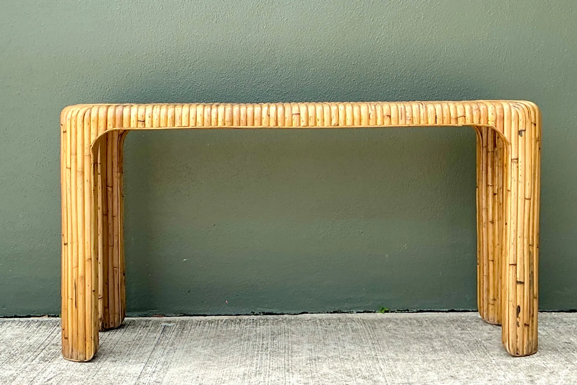 Vintage Rattan Waterfall Console Table — additional photo 5