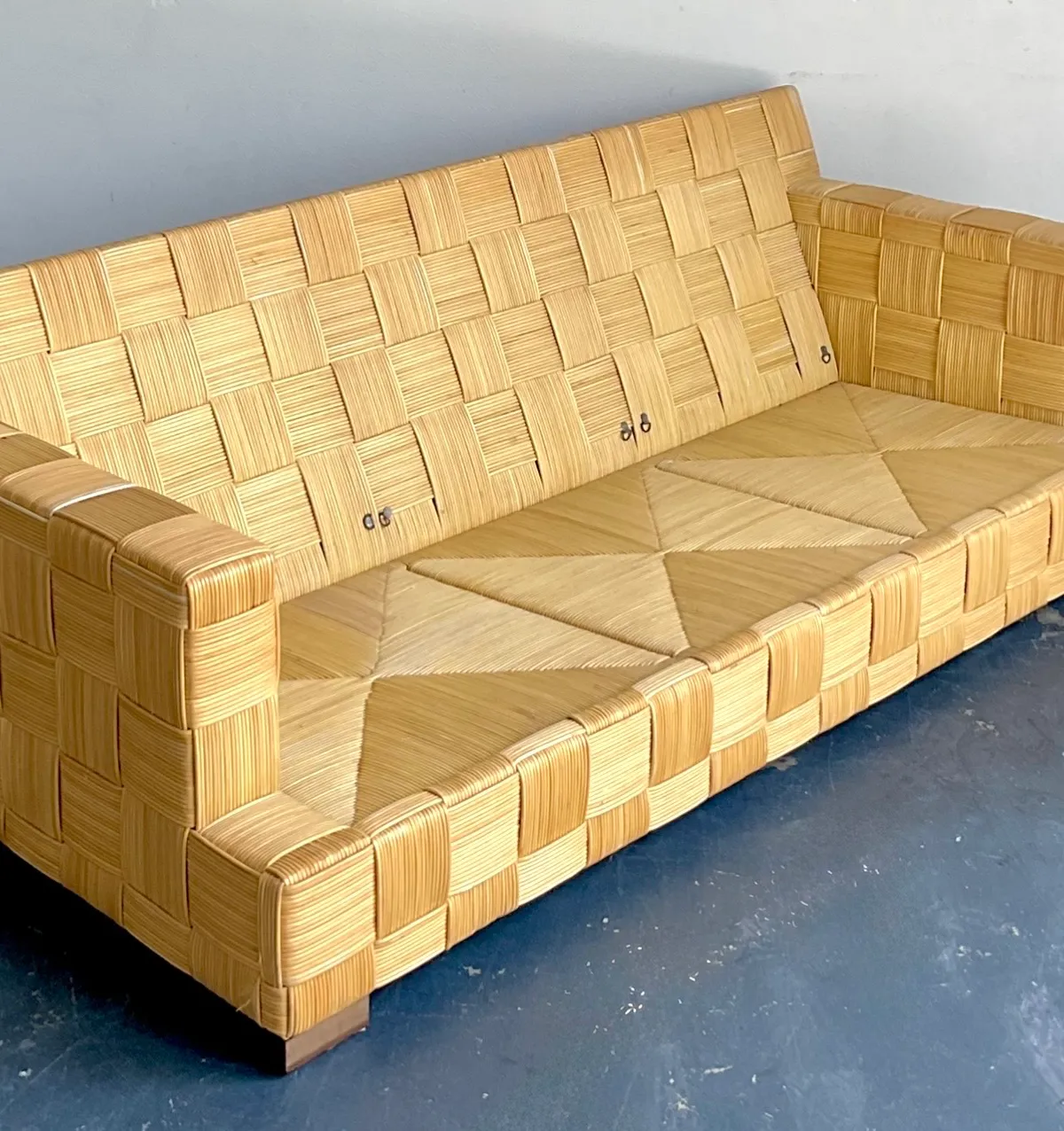 Vintage Donghia “Block Island” Woven Rattan Sofa — additional photo 2