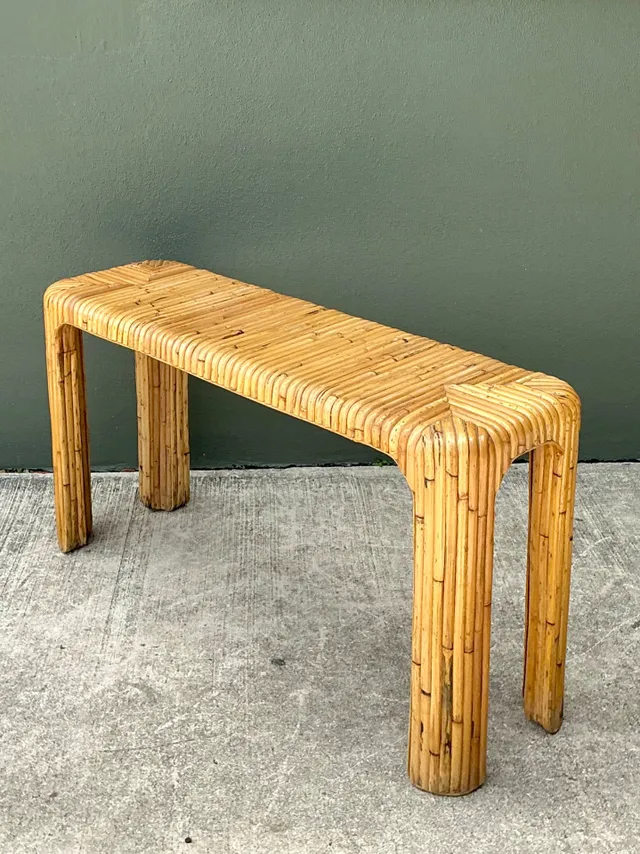 Vintage Rattan Waterfall Console Table — additional photo 2