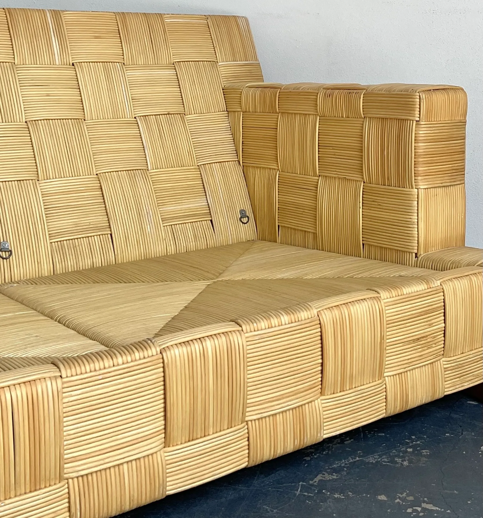 Vintage Donghia “Block Island” Woven Rattan Sofa — additional photo 7