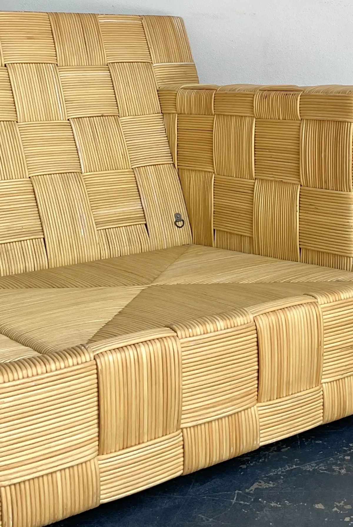 Vintage Donghia “Block Island” Woven Rattan Sofa — additional photo 7