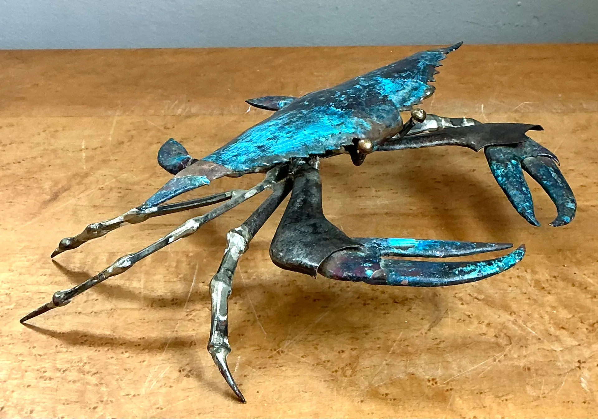 Vintage Patinated Metal Crab Figure — additional photo 4