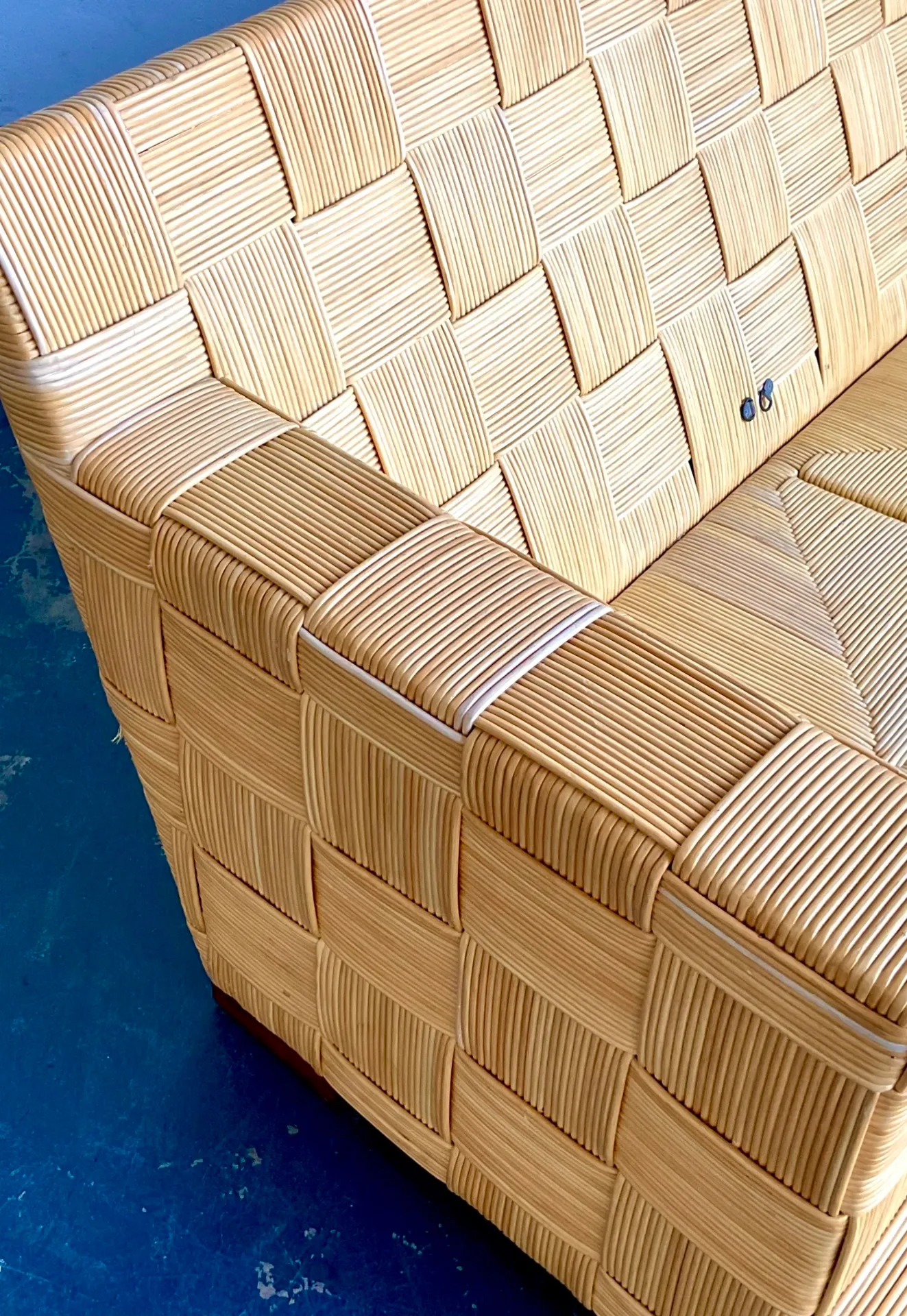 Vintage Donghia “Block Island” Woven Rattan Sofa — additional photo 6