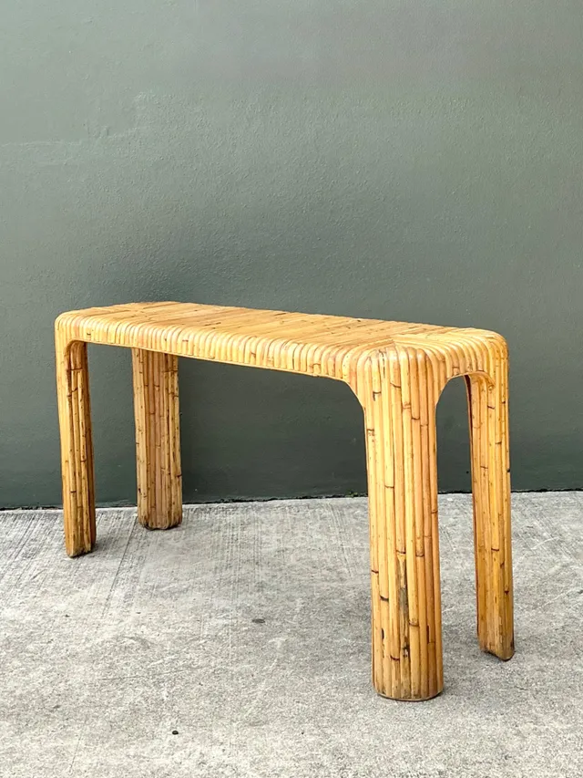 Vintage Rattan Waterfall Console Table — additional photo 7