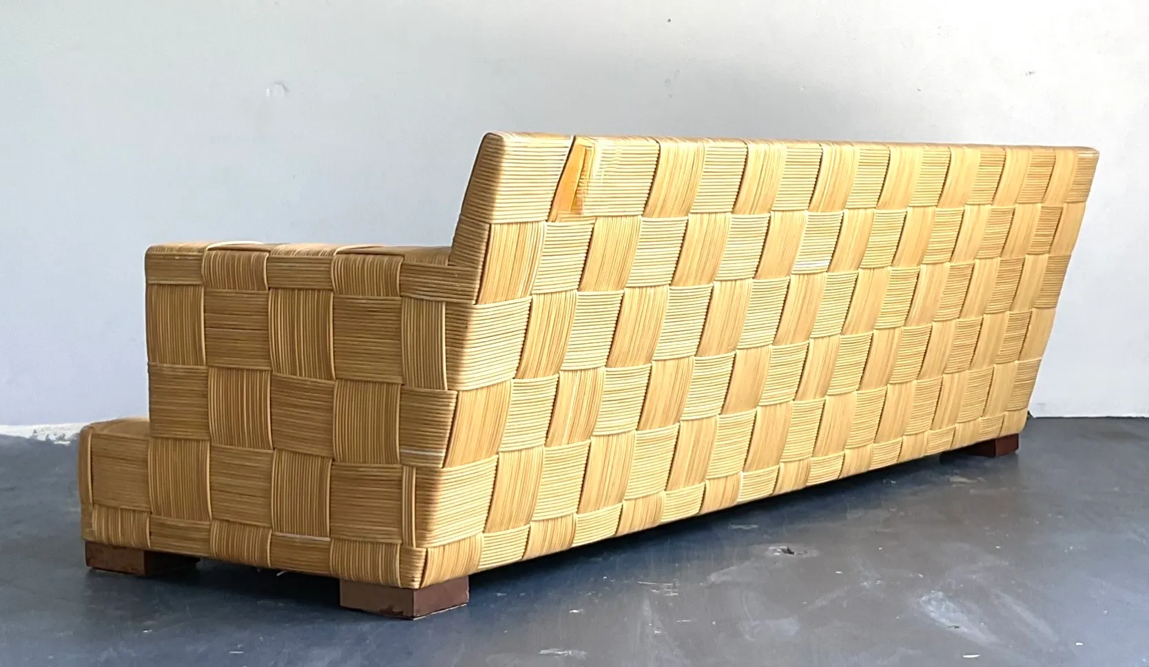 Vintage Donghia “Block Island” Woven Rattan Sofa — additional photo 1