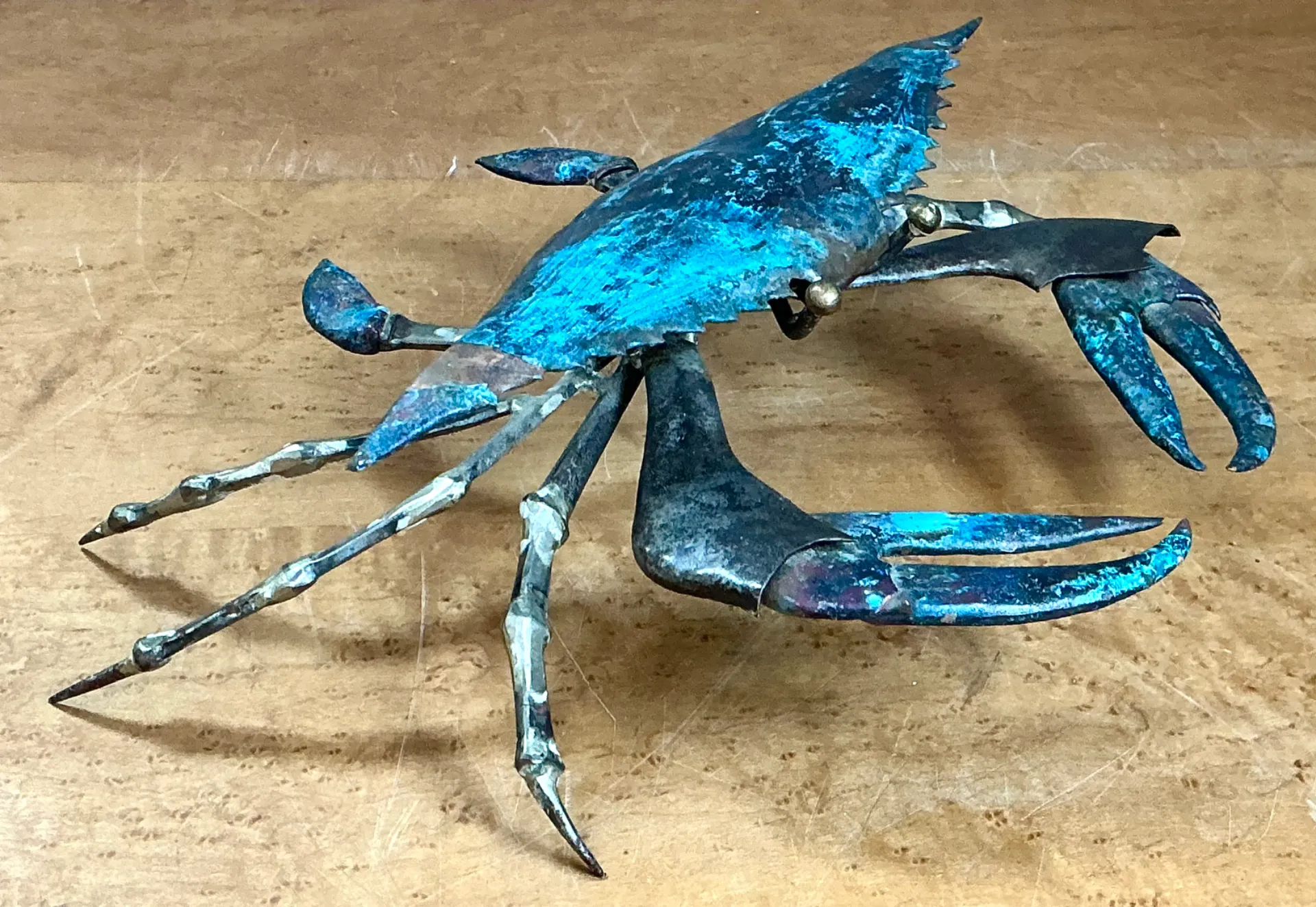 Vintage Patinated Metal Crab Figure — additional photo 6