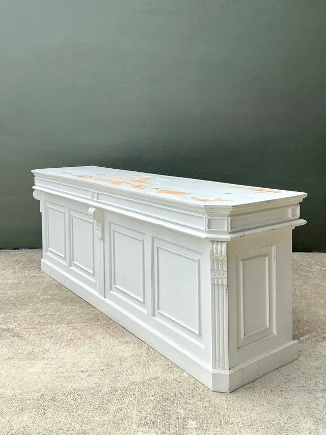 Vintage Architectural Distressed Wood Display Counter — additional photo 5