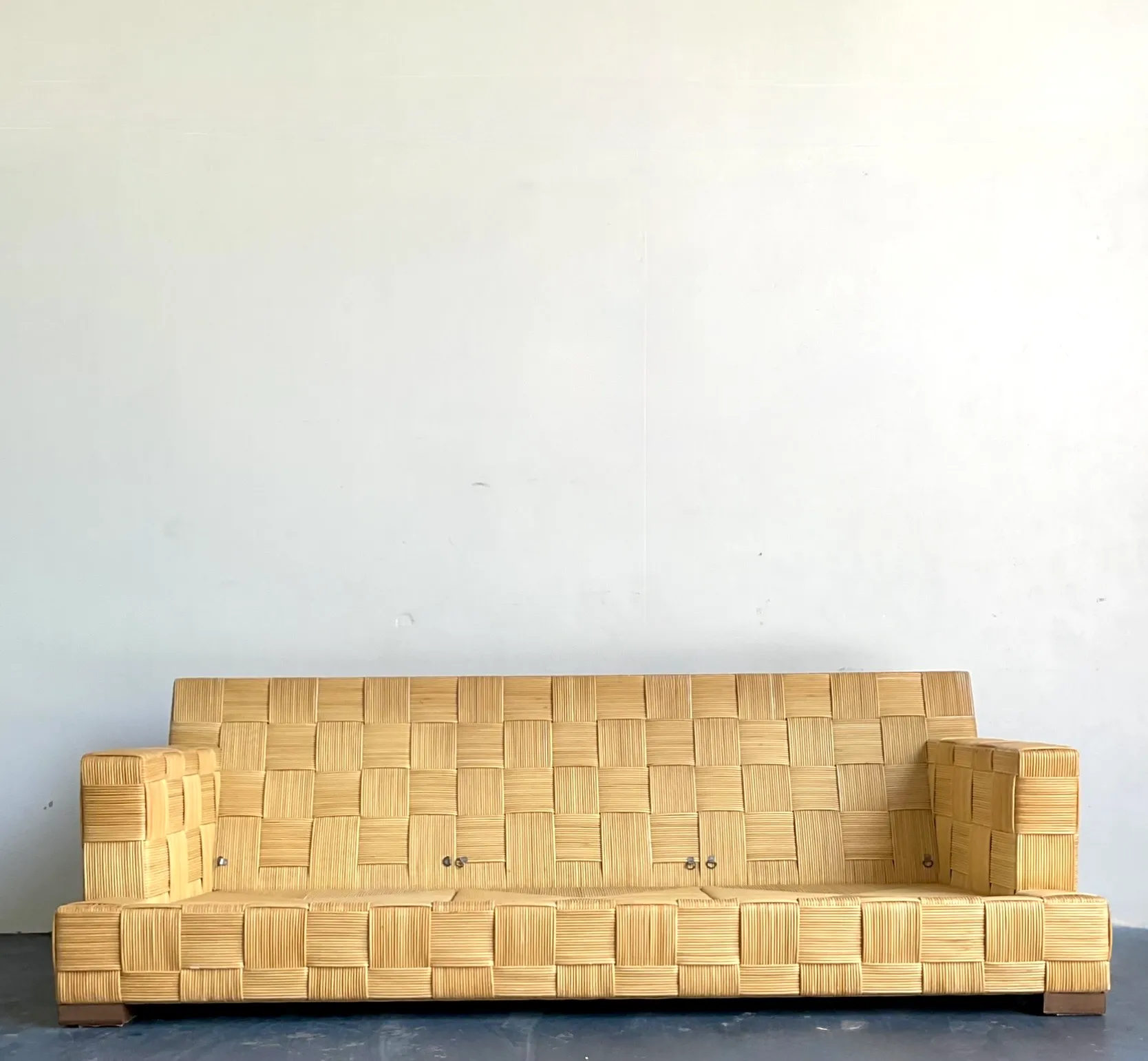 Vintage Donghia “Block Island” Woven Rattan Sofa — additional photo 8