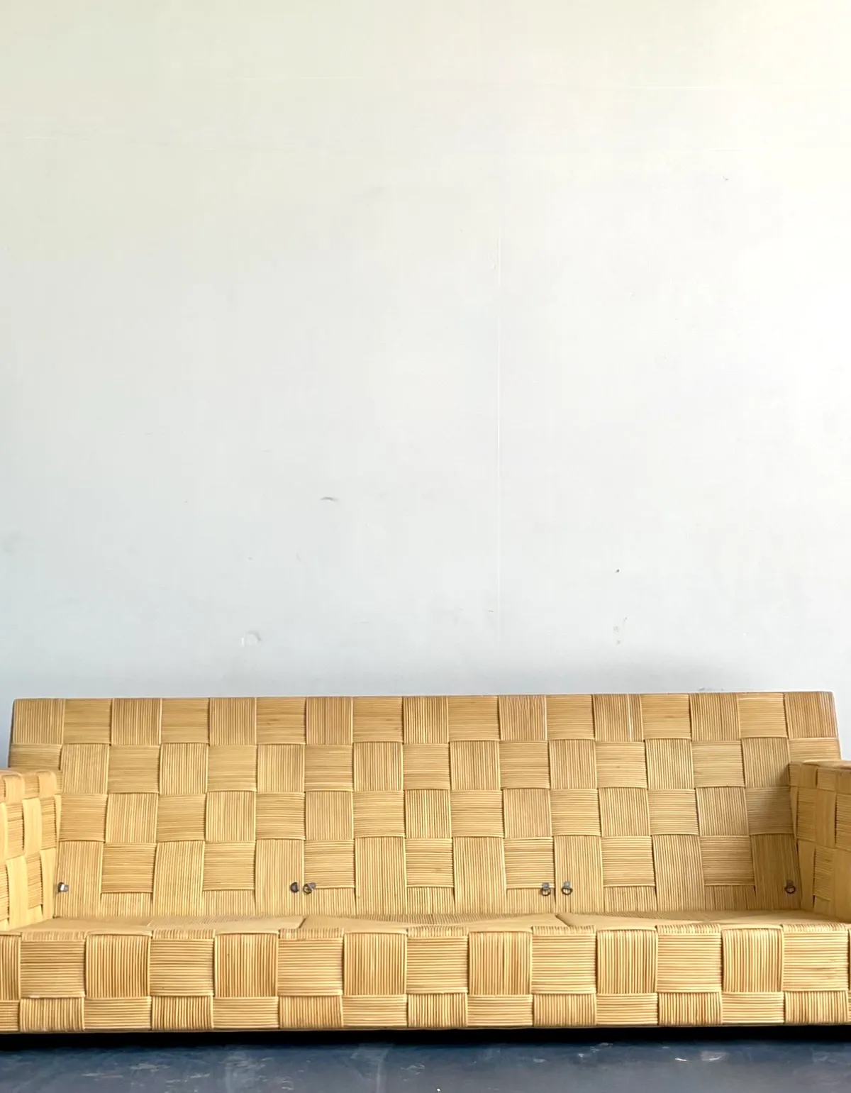 Vintage Donghia “Block Island” Woven Rattan Sofa — additional photo 8