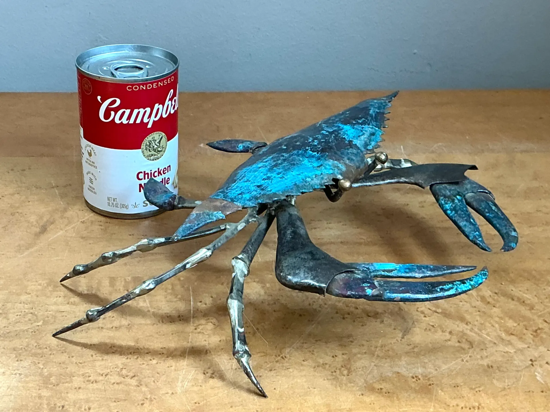 Vintage Patinated Metal Crab Figure — additional photo 7