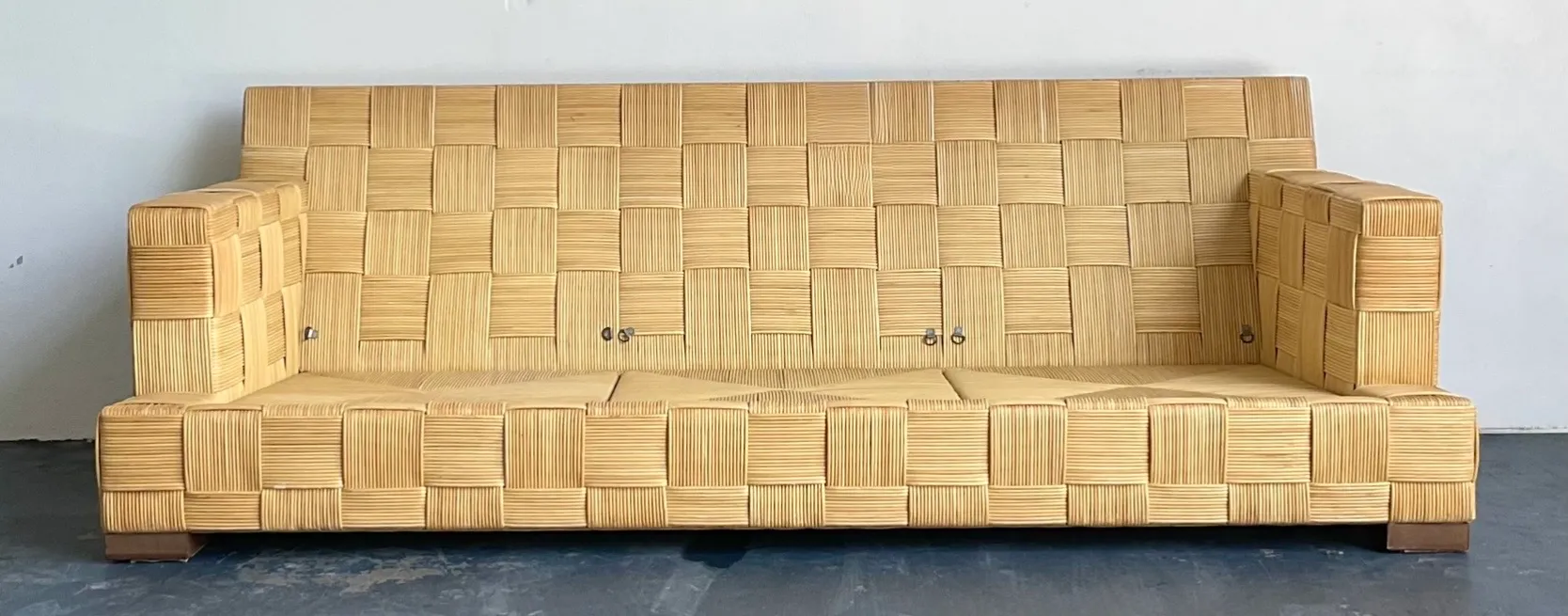 Vintage Donghia “Block Island” Woven Rattan Sofa — additional photo 5