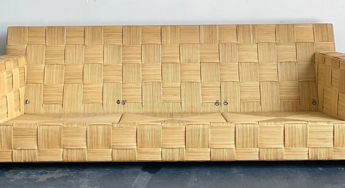 Vintage Donghia “Block Island” Woven Rattan Sofa — additional photo 5