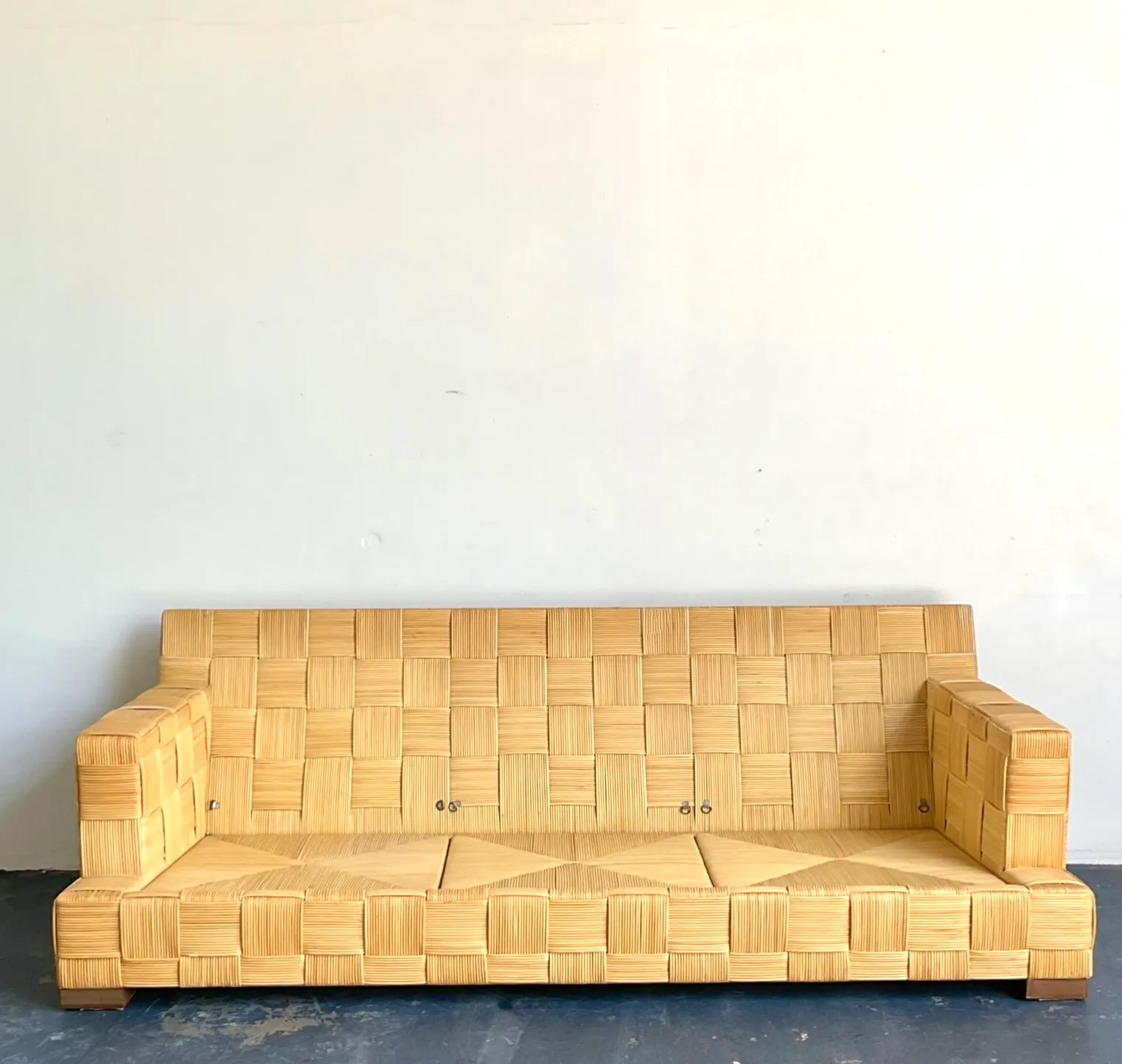 Vintage Donghia “Block Island” Woven Rattan Sofa — additional photo 3