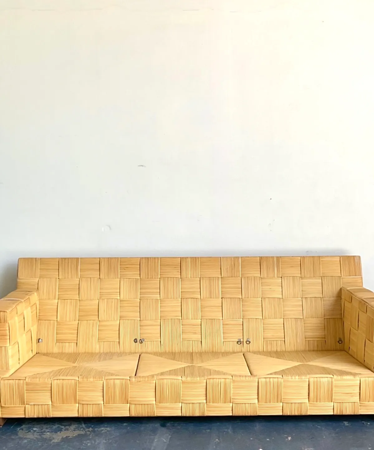 Vintage Donghia “Block Island” Woven Rattan Sofa — additional photo 3