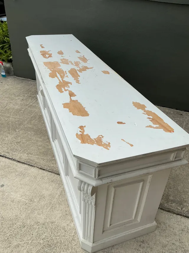 Vintage Architectural Distressed Wood Display Counter — additional photo 8