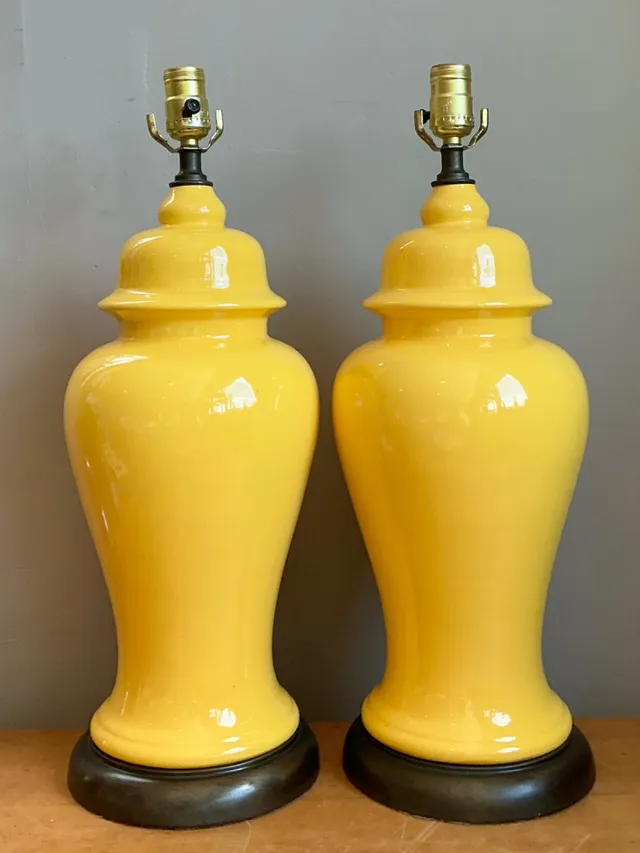 Vintage Glazed Ceramic Ginger Jar Lamps - Set of 2 — additional photo 3