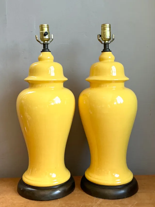 Vintage Glazed Ceramic Ginger Jar Lamps - Set of 2 — additional photo 5