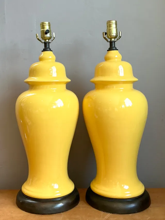 Vintage Glazed Ceramic Ginger Jar Lamps - Set of 2 — additional photo 7