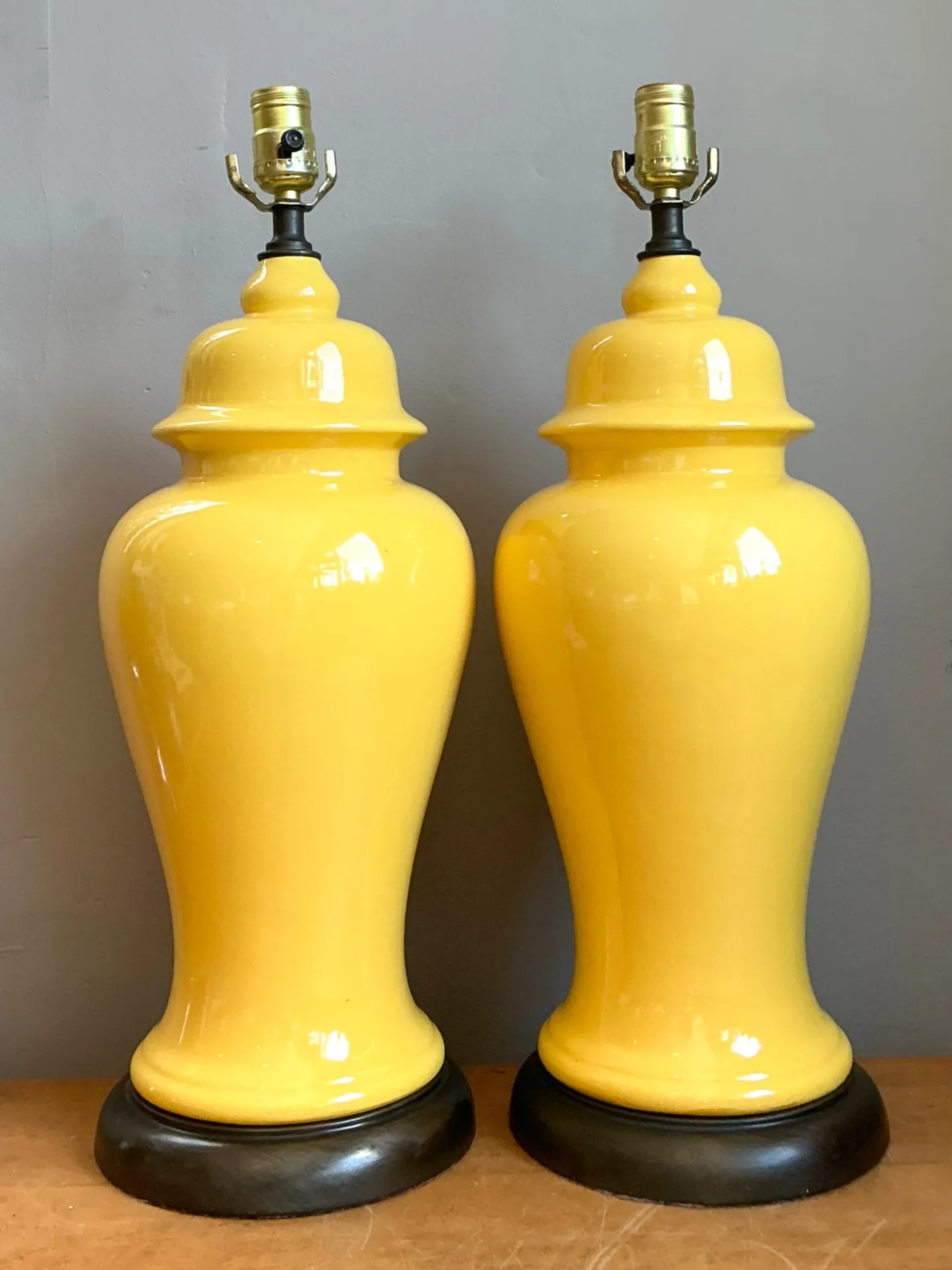 Vintage Glazed Ceramic Ginger Jar Lamps - Set of 2 — additional photo 8
