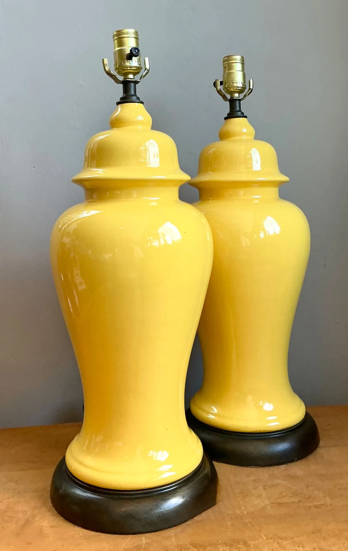 Vintage Glazed Ceramic Ginger Jar Lamps - Set of 2 — additional photo 4