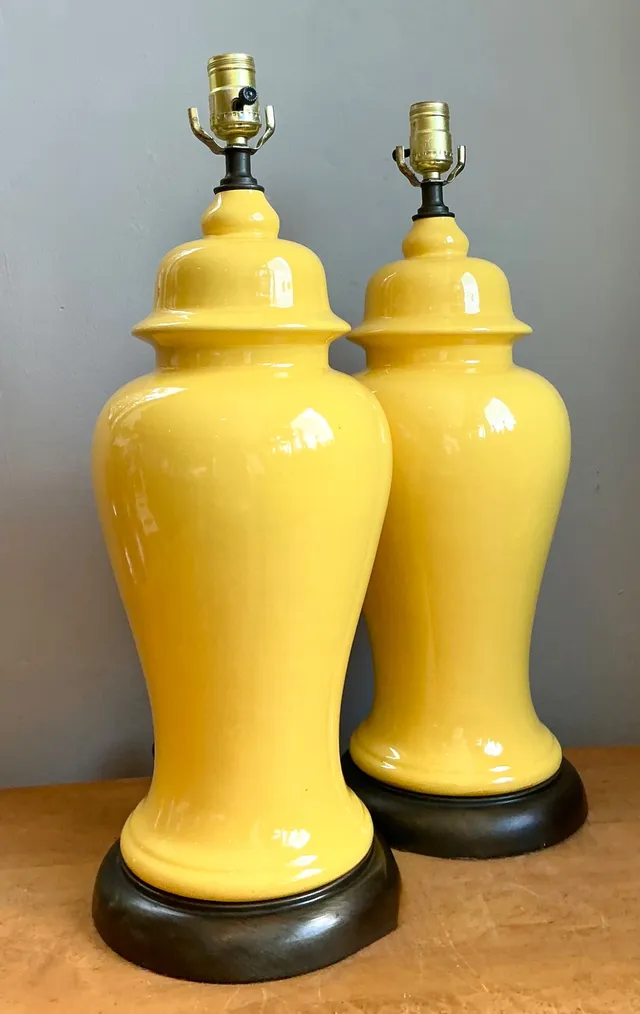 Vintage Glazed Ceramic Ginger Jar Lamps - Set of 2 — additional photo 4