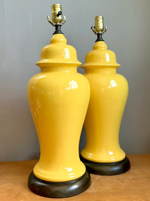 Vintage Glazed Ceramic Ginger Jar Lamps - Set of 2 — additional photo 6
