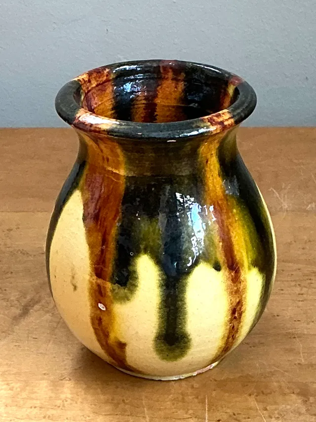 Vintage Drip Glaze Ceramic Vase — additional photo 2
