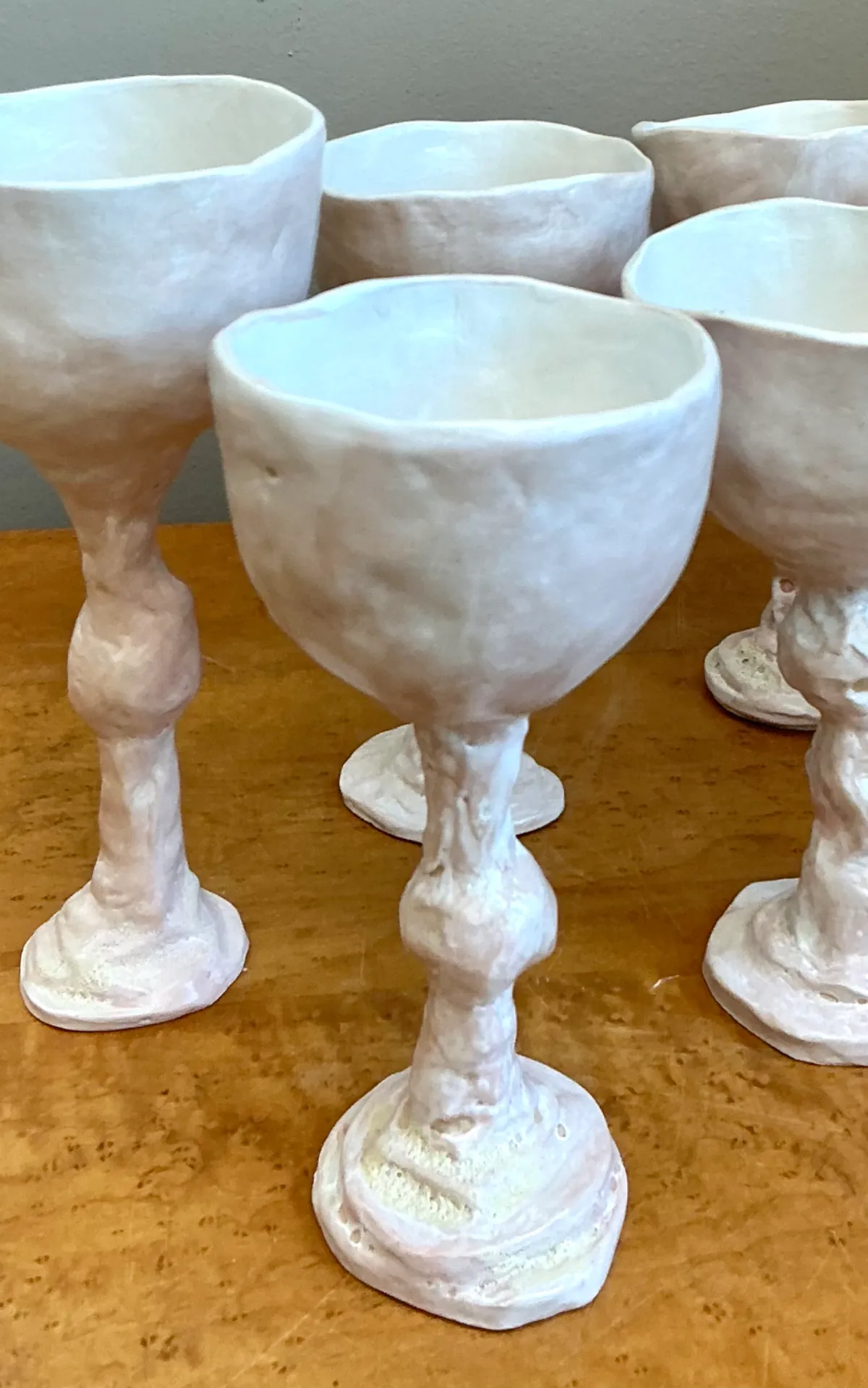 Vintage Handmade Sculptural Ceramic Goblets - Set — additional photo 8