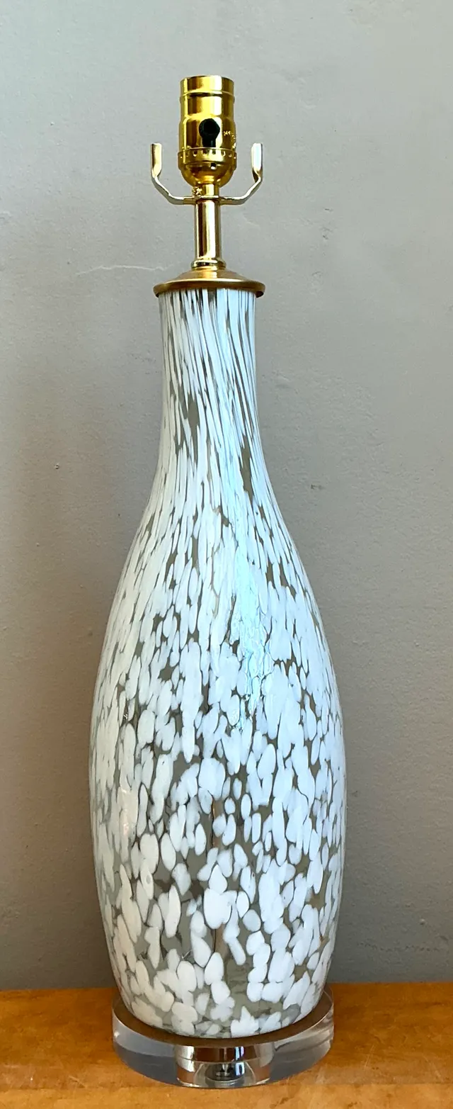 Vintage Speckled Glass Table Lamp — additional photo 6