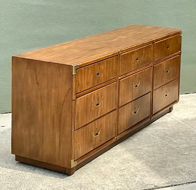 Vintage Drexel Wood and Brass Campaign Dresser — additional photo 5