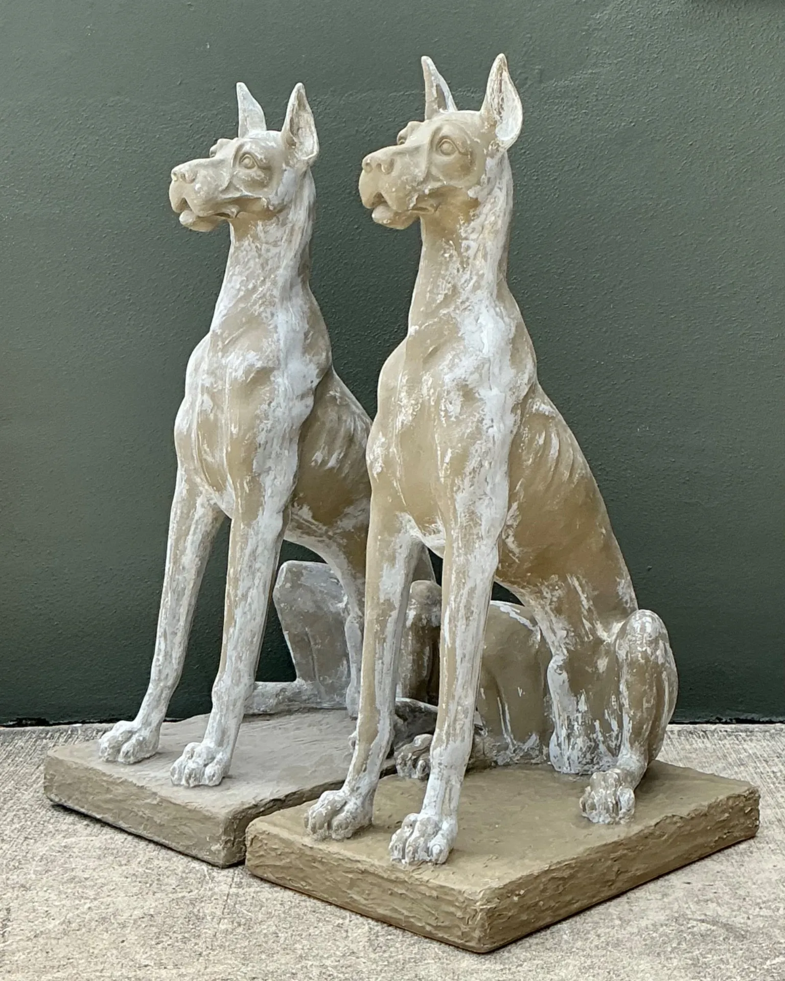 Vintage Eco Plaster Great Dane Sculptures - Pair — additional photo 3