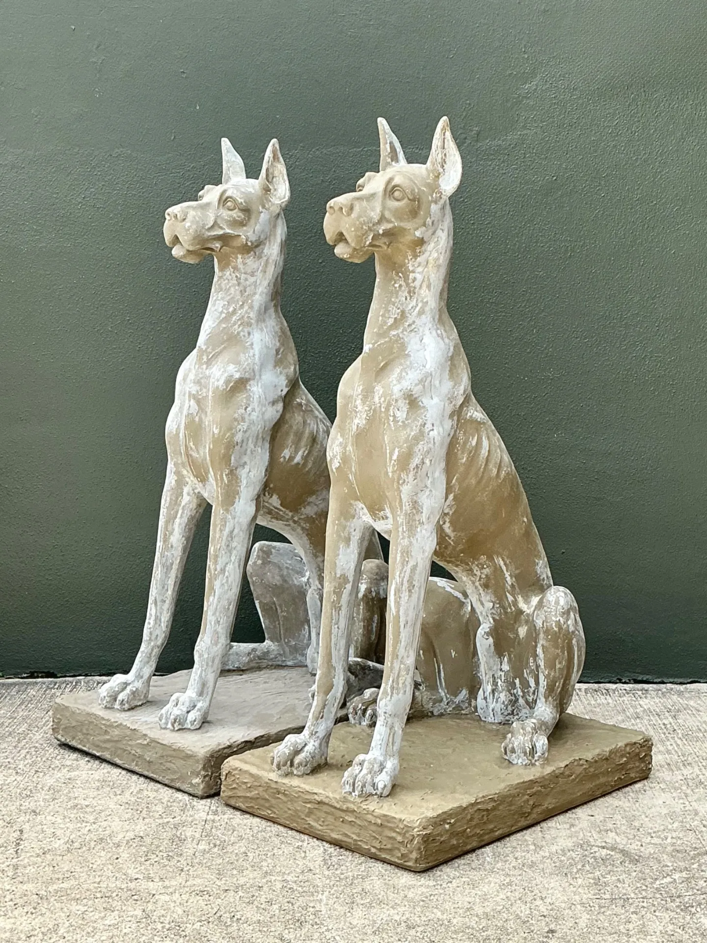 Vintage Eco Plaster Great Dane Sculptures - Pair — additional photo 5