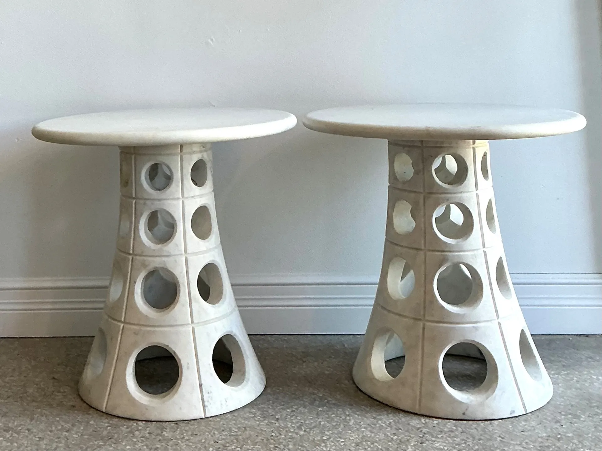 Vintage Italian Marble Cutout Side Tables - A Pair — additional photo 7