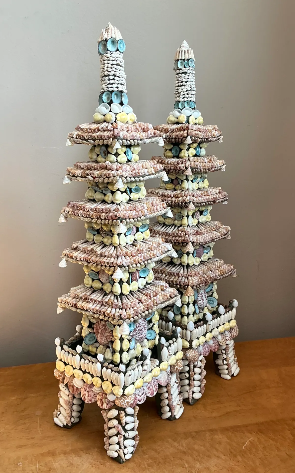 Vintage Shell Encrusted Pagodas - A Pair — additional photo 5