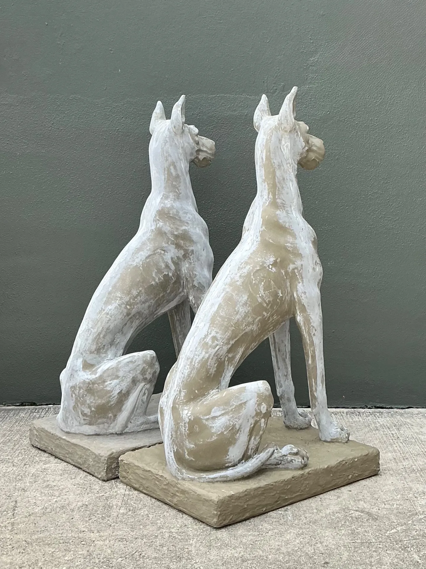 Vintage Eco Plaster Great Dane Sculptures - Pair — additional photo 7