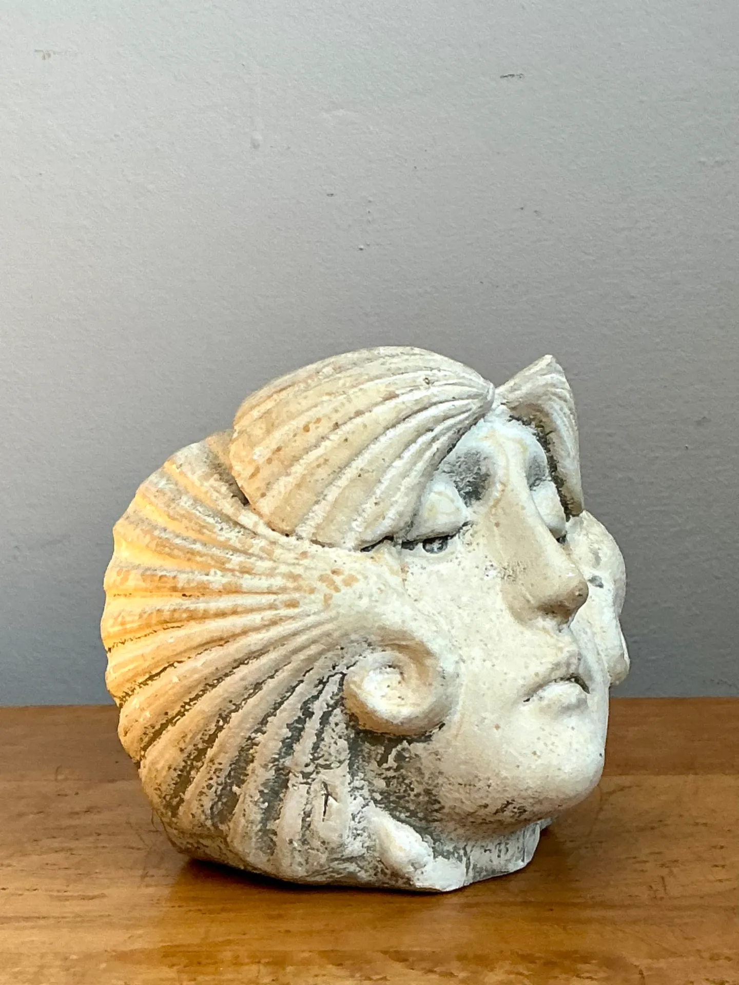 Vintage Sculptural Stoneware Face Planter — additional photo 5