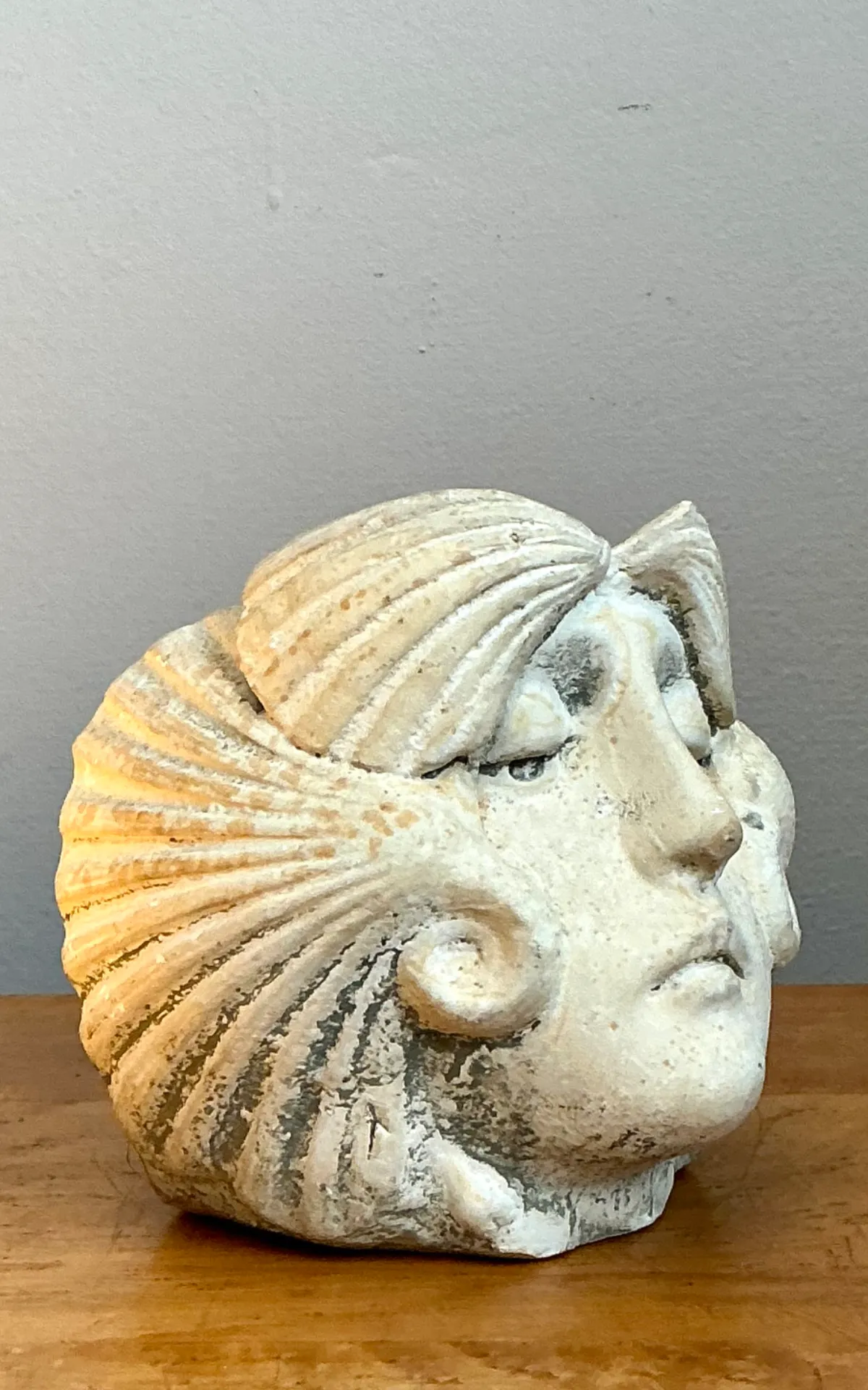 Vintage Sculptural Stoneware Face Planter — additional photo 5