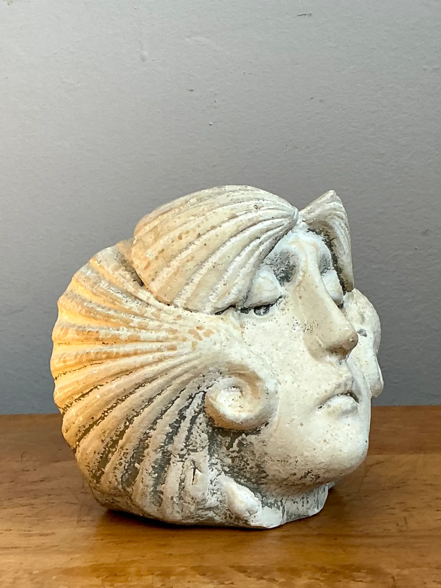 Vintage Sculptural Stoneware Face Planter — additional photo 7