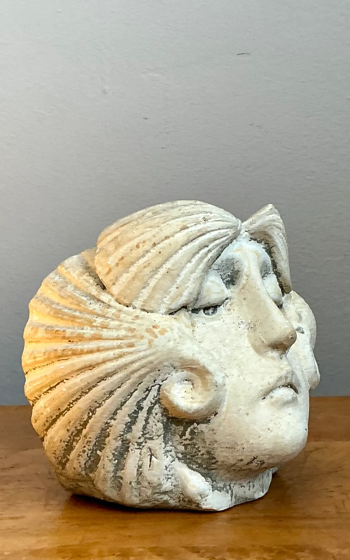 Vintage Sculptural Stoneware Face Planter — additional photo 2
