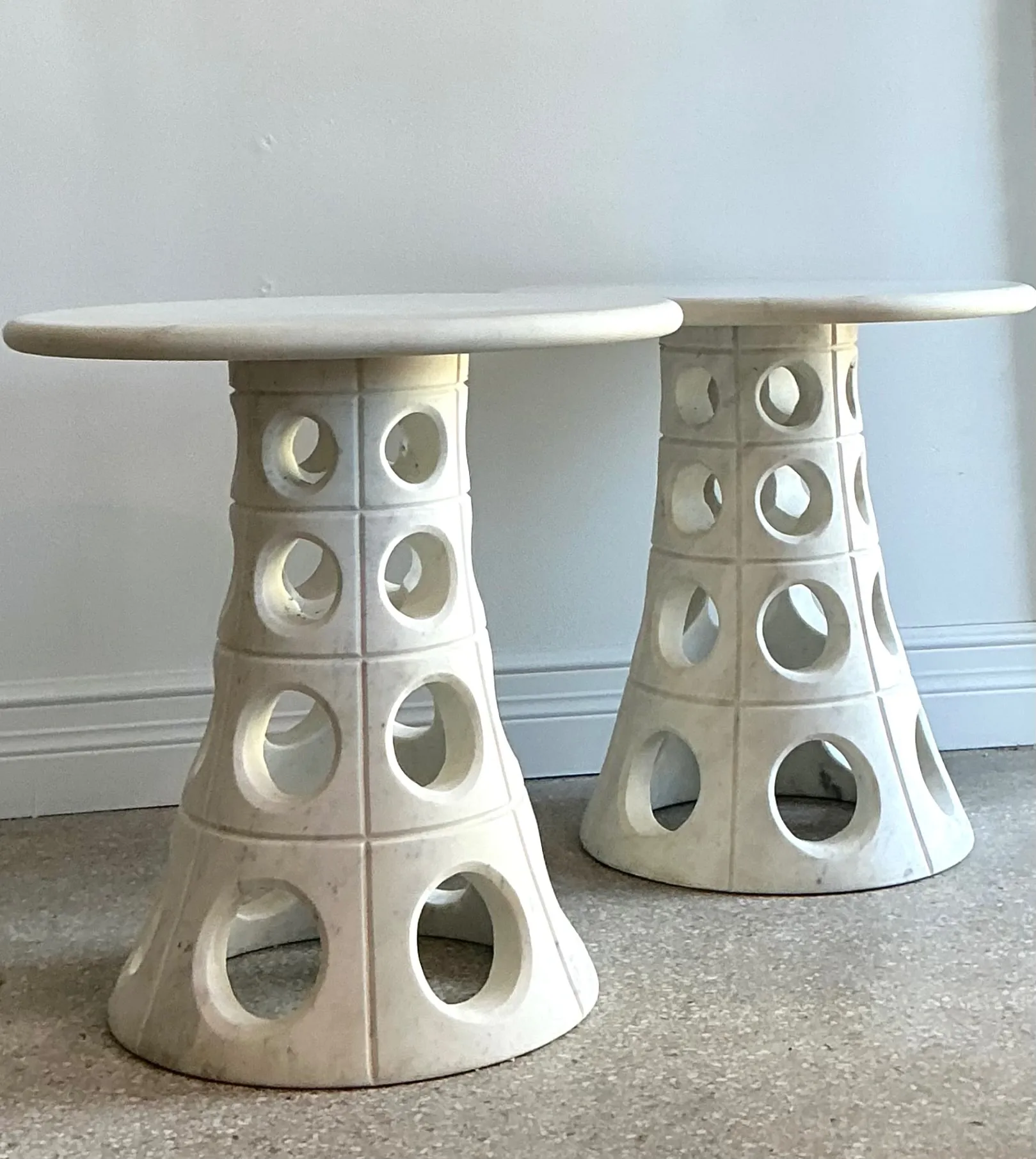 Vintage Italian Marble Cutout Side Tables - A Pair — additional photo 5