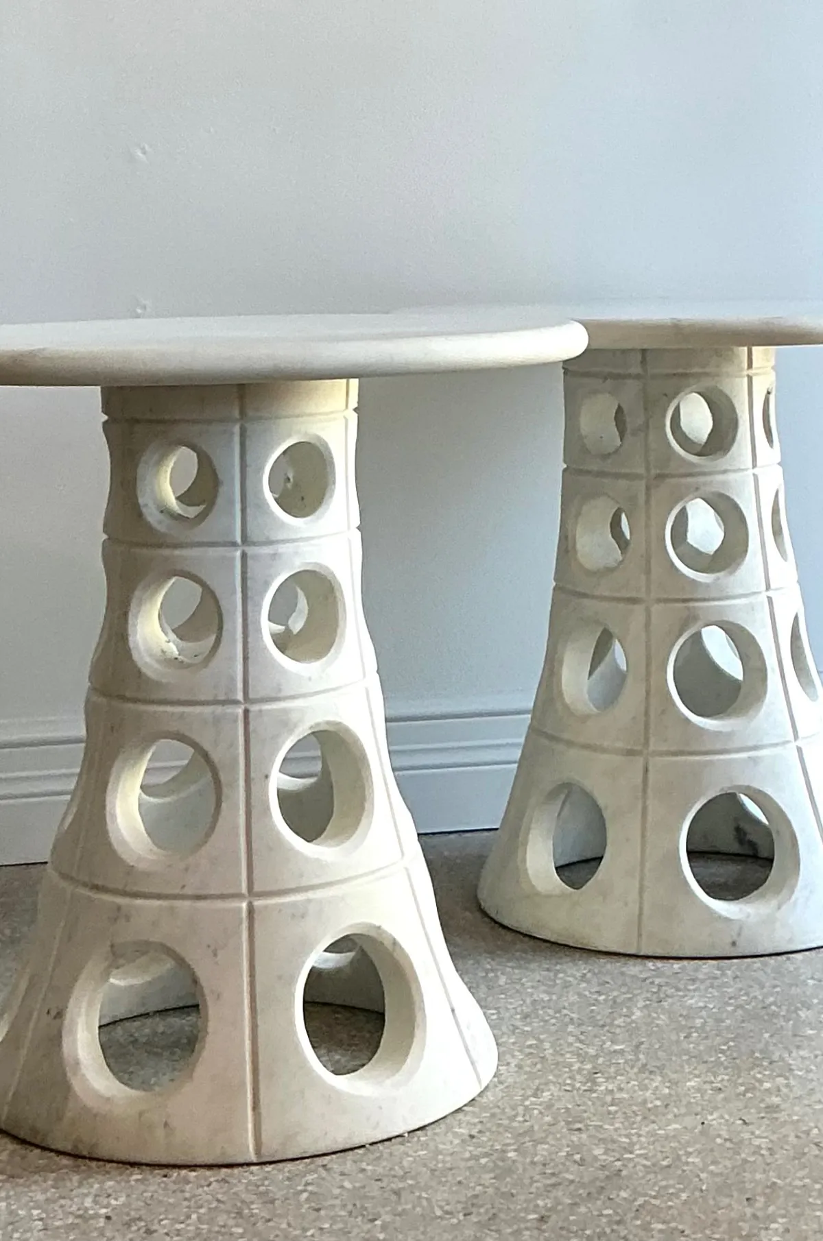 Vintage Italian Marble Cutout Side Tables - A Pair — additional photo 5