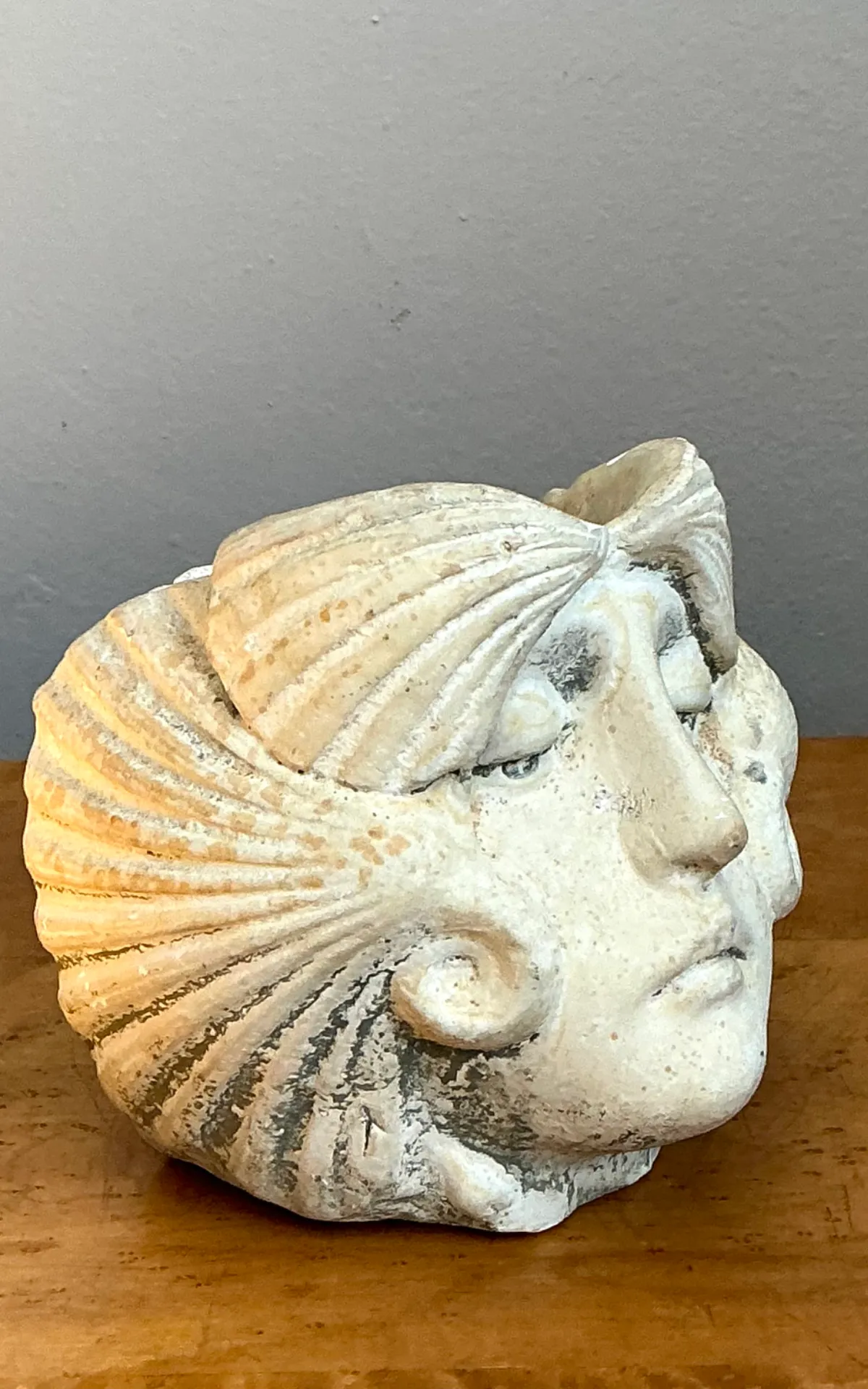 Vintage Sculptural Stoneware Face Planter — additional photo 8