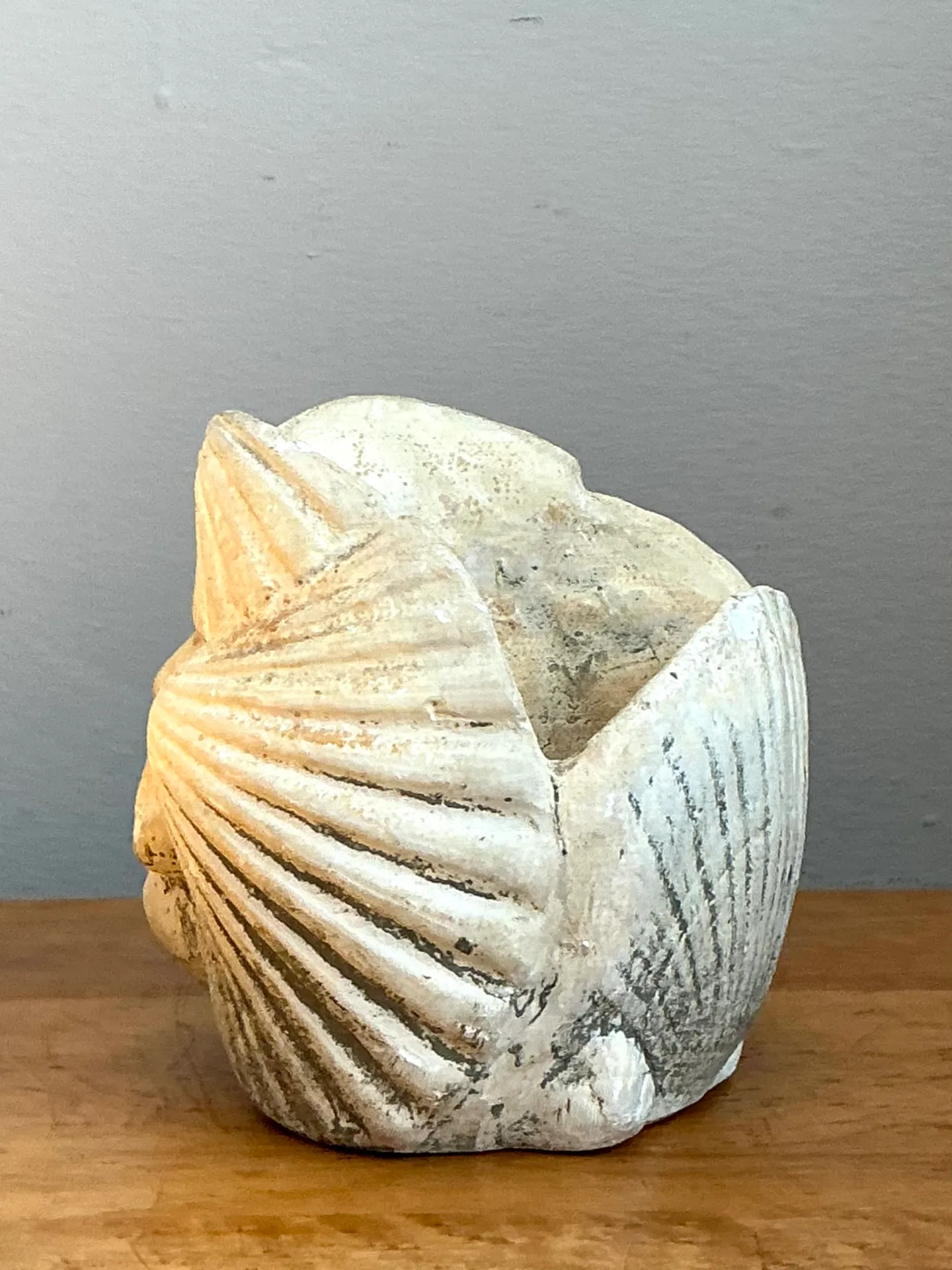 Vintage Sculptural Stoneware Face Planter — additional photo 3