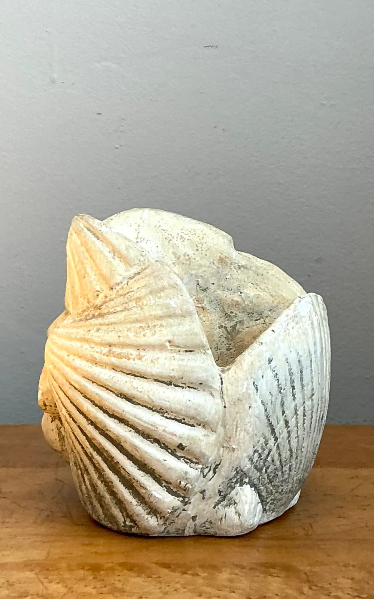 Vintage Sculptural Stoneware Face Planter — additional photo 4