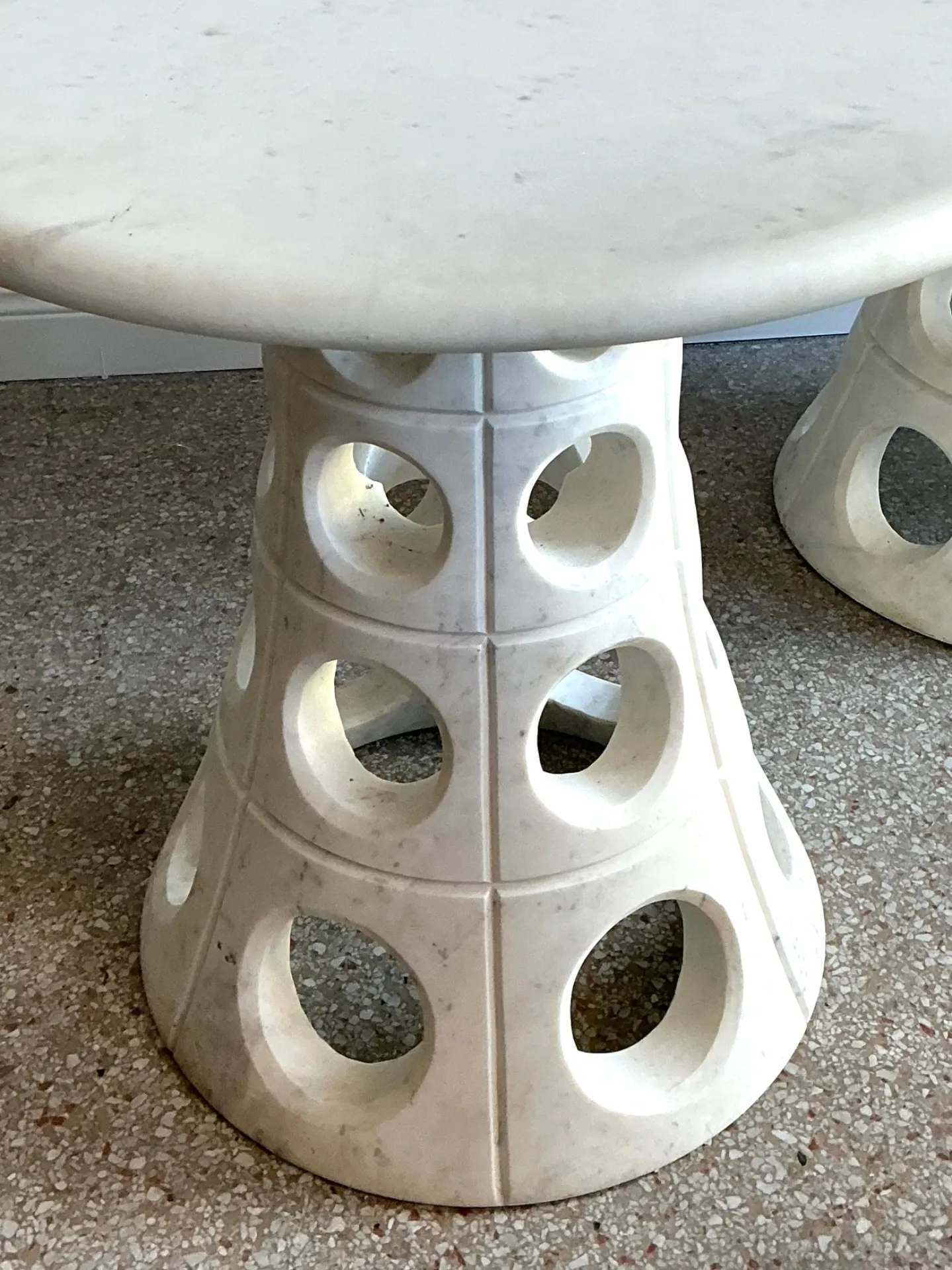 Vintage Italian Marble Cutout Side Tables - A Pair — additional photo 6
