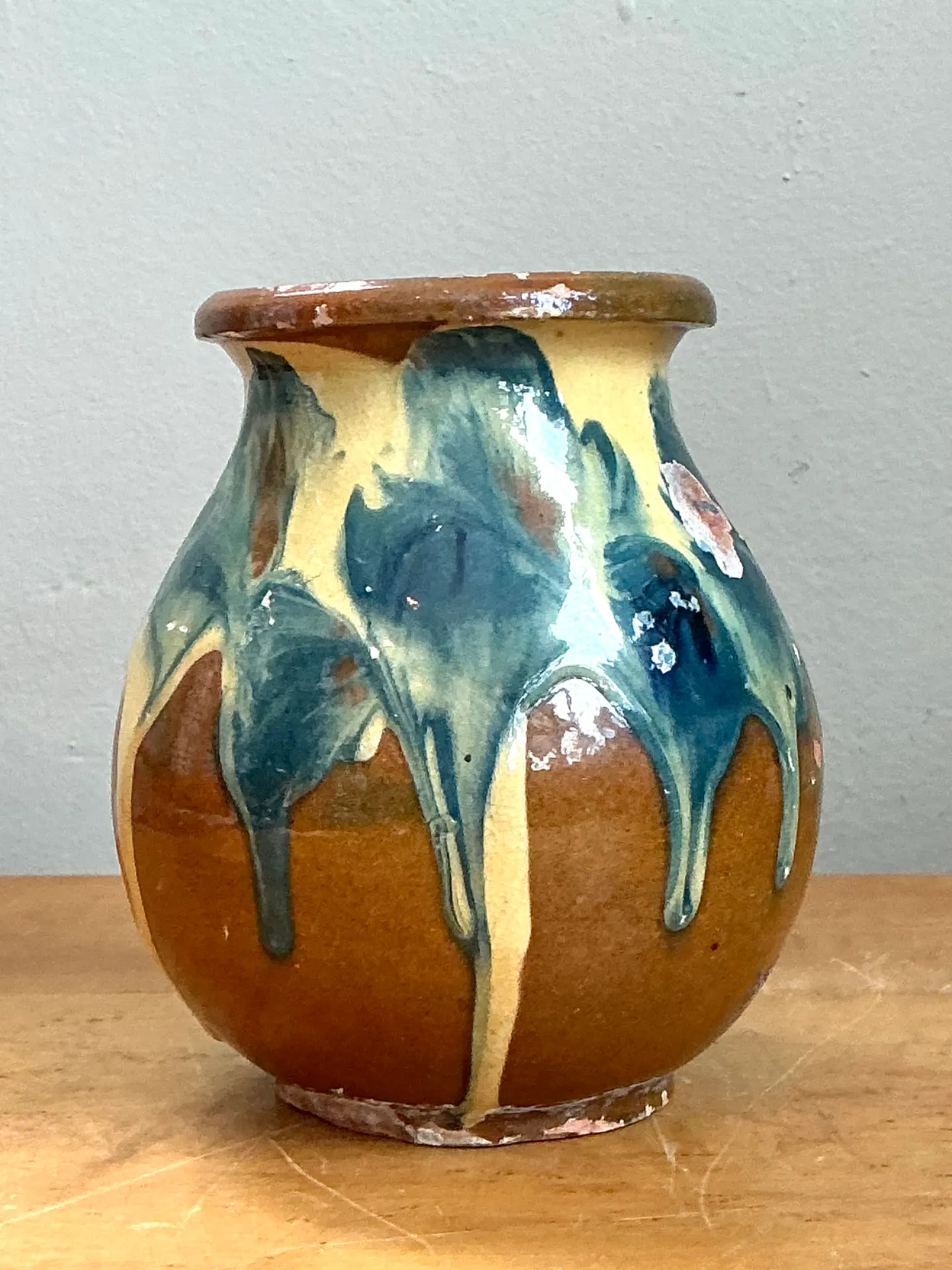 Vintage Drip Glaze Ceramic Vase — additional photo 1