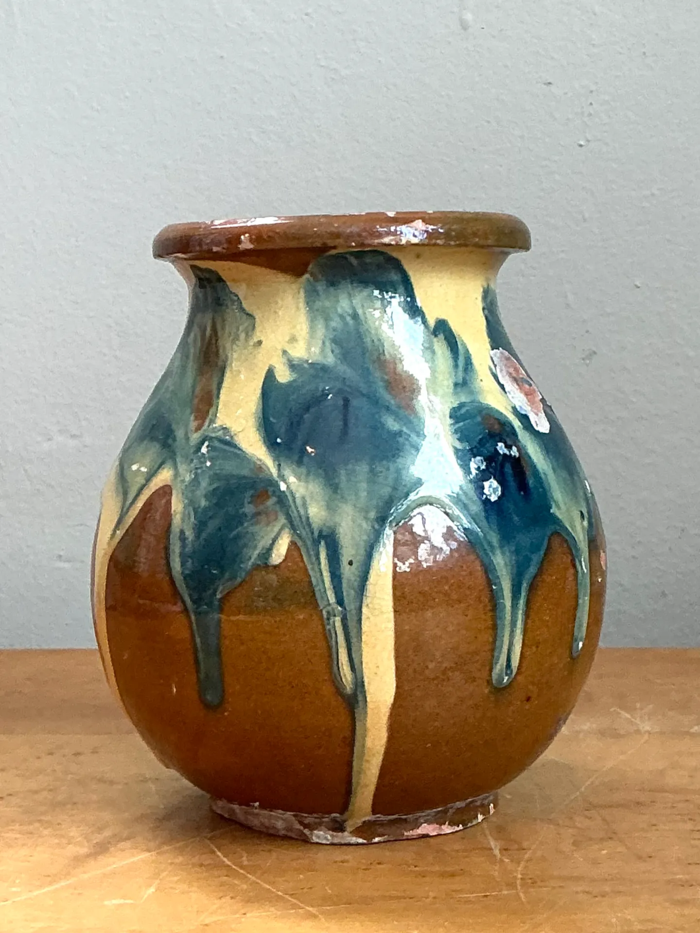 Vintage Drip Glaze Ceramic Vase — additional photo 3
